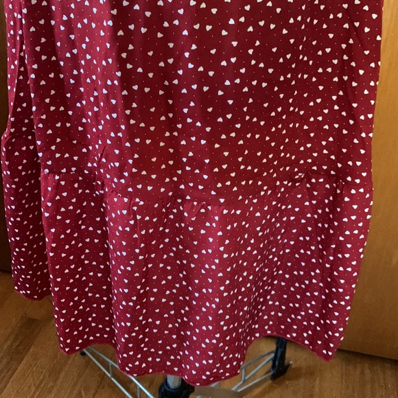 Shein burgundy white heart print dress L - Picture 6 of 14